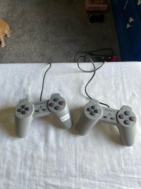 Sony Gray Wired PlayStation Controllers Pair